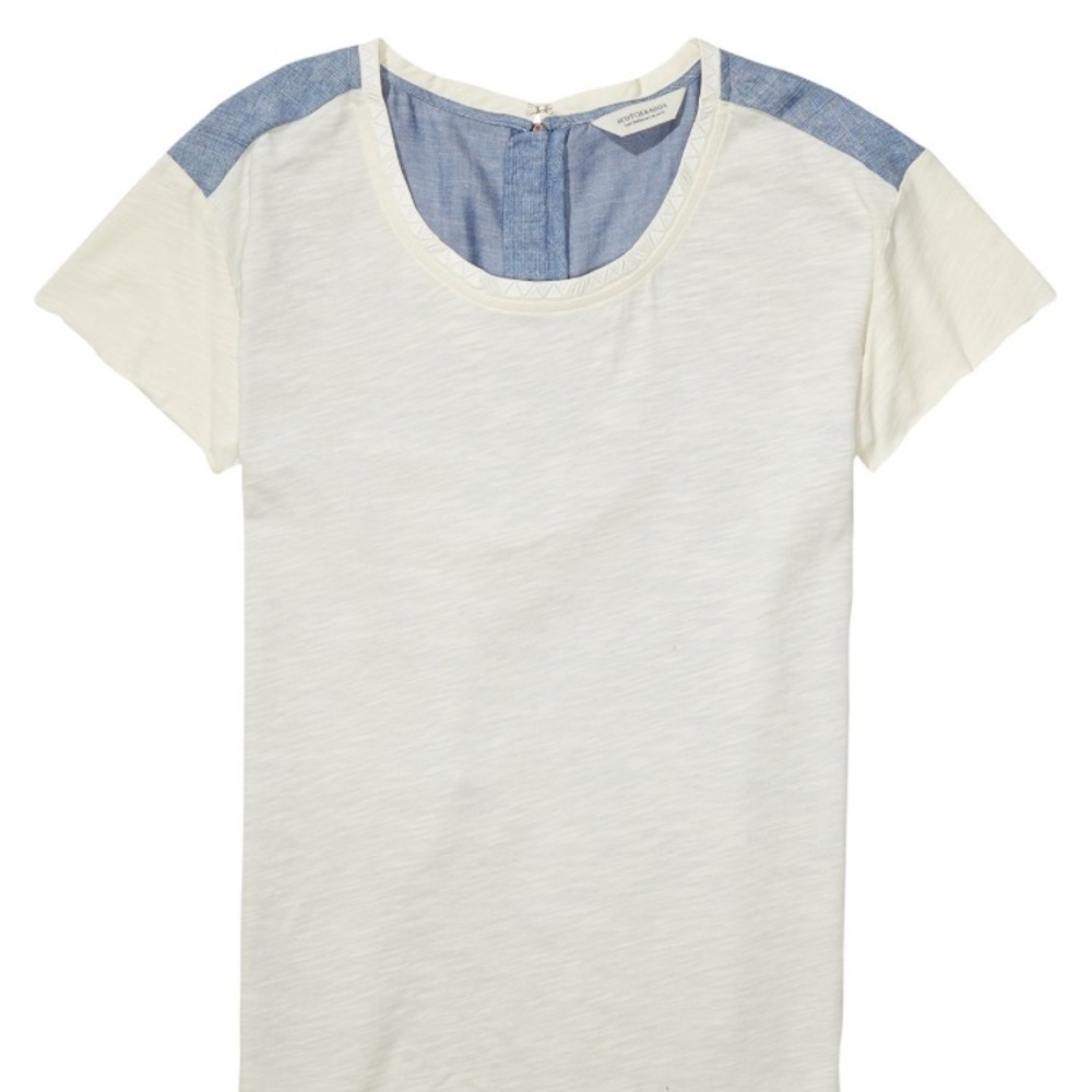 Scotch and Soda knit front and denim shirt